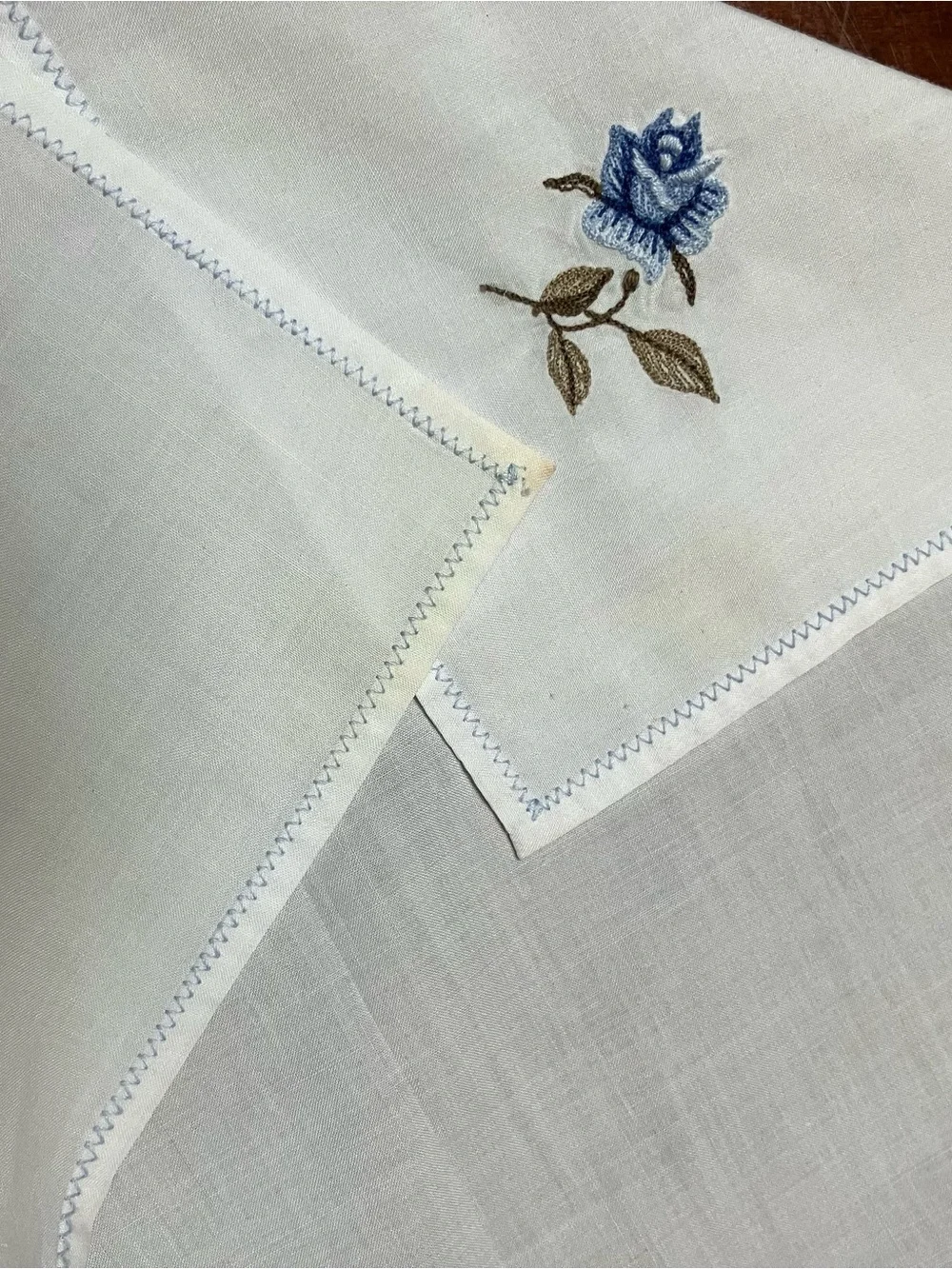 VTG Tablecloth Napkins (14) Embroidered Butterfly Flower Spring Rectangle 66x97